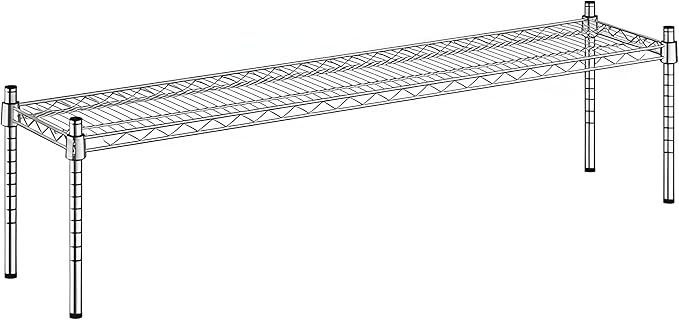 12" x 54" x 14" Chrome Wire Storage Shelf, Dunnage Rack, Commercial 1 Tier Small Shelf