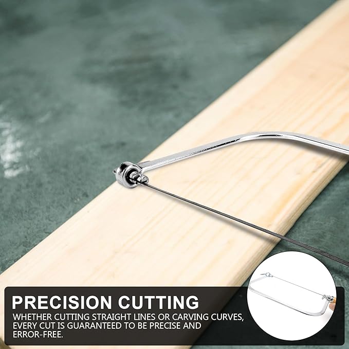 1 Set Woodworking Coping Saw for Woodworking, U-Shaped Mini Carving HandSaw with 4Pcs Replacement Blades