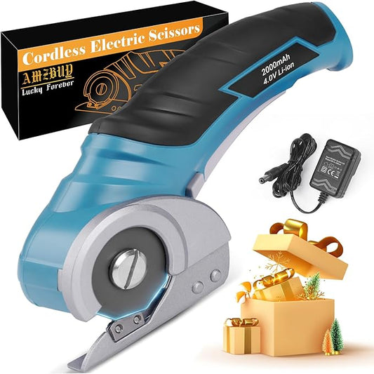 Cardboard Cutter Cordless Electric Scissors - Mens Valentines Day Gifts for Him Electric Box Cutter for Cardboard Recycling, Heavy Duty Carpet Cutting Tool for Plastic, Box, Leather