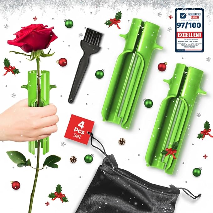 Premium 4 Pcs Set Rose Thorn Stripper Tool Thorn Remover Dethorner For Roses Foliage Stripper Floral Knife Cutter Fresh Flowers Arranger Florist Sundries Stem Floristry Boquet Supplies Leaf Razor