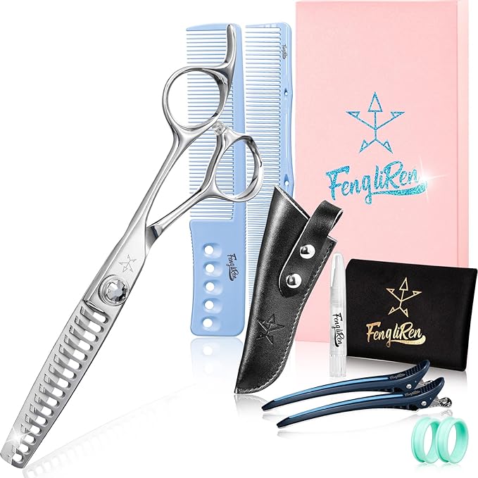 High-end Professional Hair Cut Thinning Scissors Hair Cutting Teeth Shears Barber Hairdressing Texturizing Scissor Extremely Very Sharp 6 Inch Stainless Steel Alloy For Men Women Salon& Home