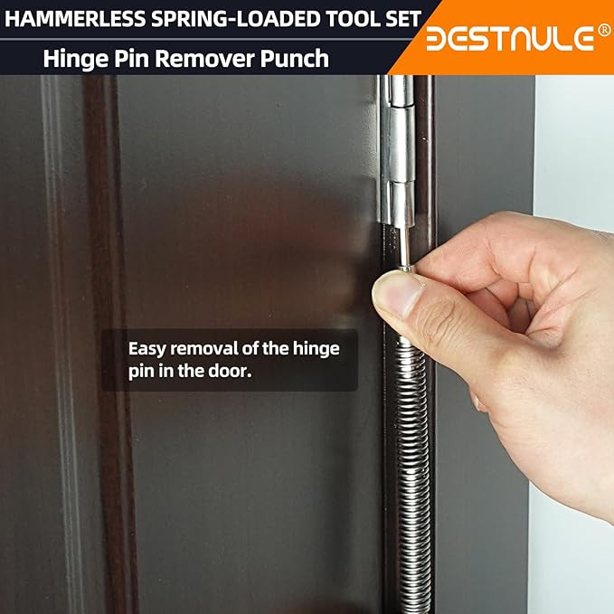 BESTNULE 4-Piece Nail Setter Dual Head Nail Set & Dual Head Center Punch & Hammerless Cold Chisel & Hinge Pin Remover Punch Set, Nail Setter Features 1/8-in, 3/32-in, 3/16-in, 1/16-in, 5/16-in, 1/8-in