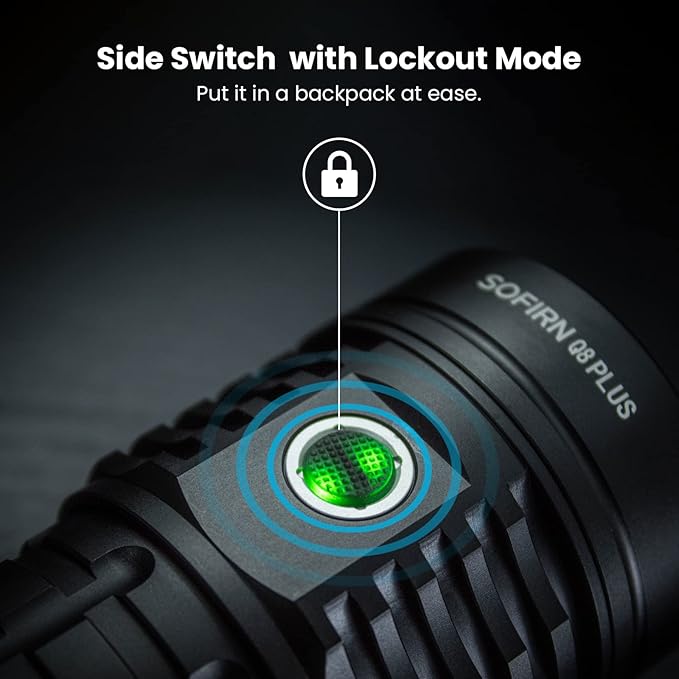 sofirn Q8 Plus Powerful Flashlight max 16000 Lumens, Max 554 Meters Beam Distance, High Powered 6* LED, Anduril 2 UI, Water Resistance, for Hunting, Searching, Survival Kit, Emergency
