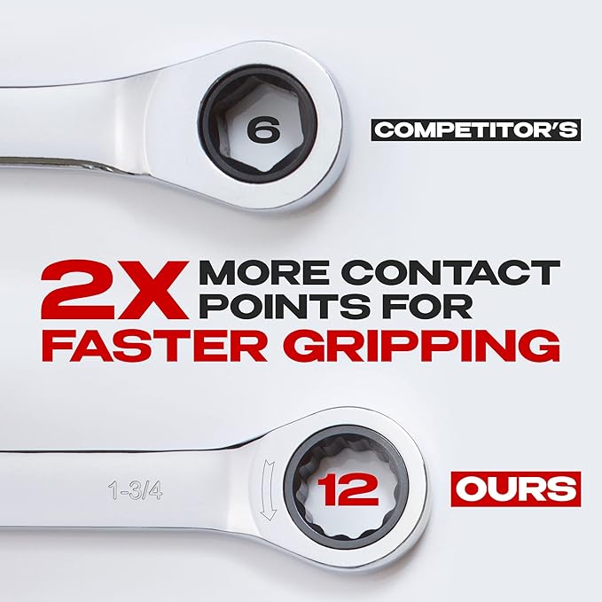 Jaeger 1-3/4 Inch Ratchet Wrench with 120-Tooth Ratcheting Precision and Hardened, Polished Steel for Projects with Tight Spaces