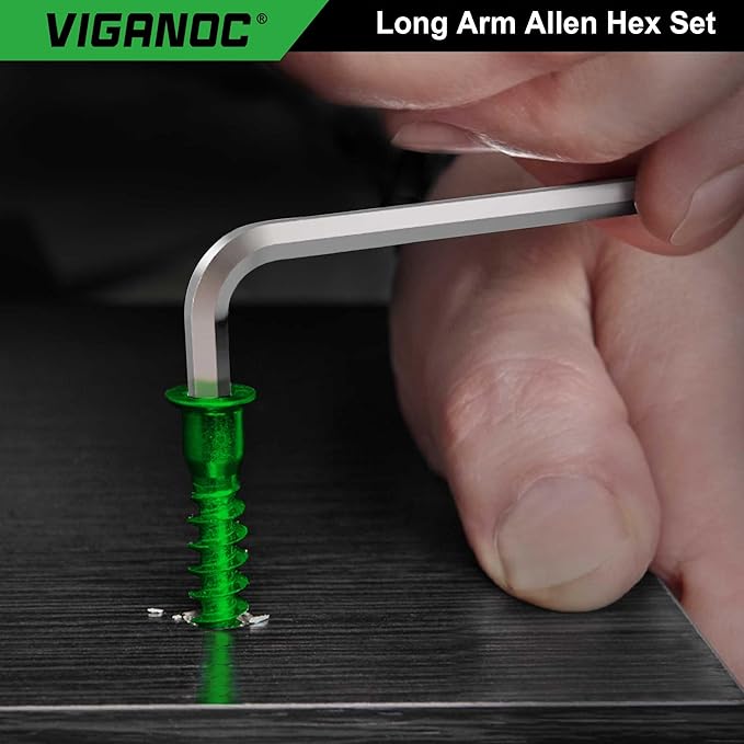 Viganoc Allen Hex Key Set, 9-Piece, L-Shape, Chrome Vanadium Steel, 1.5-10 mm