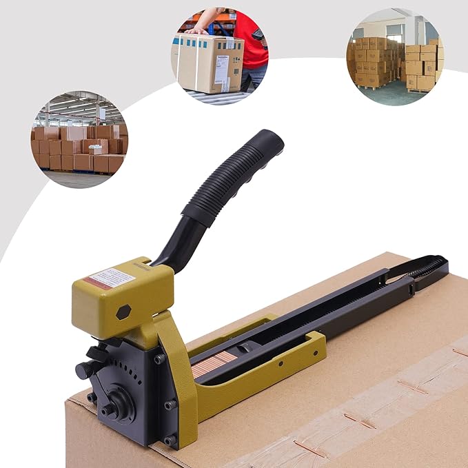 CUBELLIN Carton Closing Stapler 50 Staples Capacity Adjustable Depth Manual Packaging Stapler for Corrugated Boxes, Shipping, Packaging (3/4 Inch Staples)