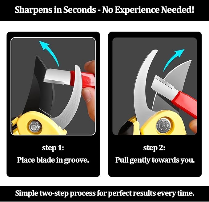 4 Pack Pocket Sized Garden Tool Blade Sharpener Sharpening Tool for Pruners, Shears, Knives, Axes Portable & Easy to Use for Gardening, Camping, Outdoors