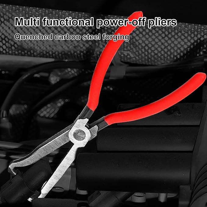 4-Piece Professional Automotive Electrical Disconnect Pliers Set - High-Carbon Steel Connector Separator Kit with Angled Pliers & Removal Tools in Storage Box