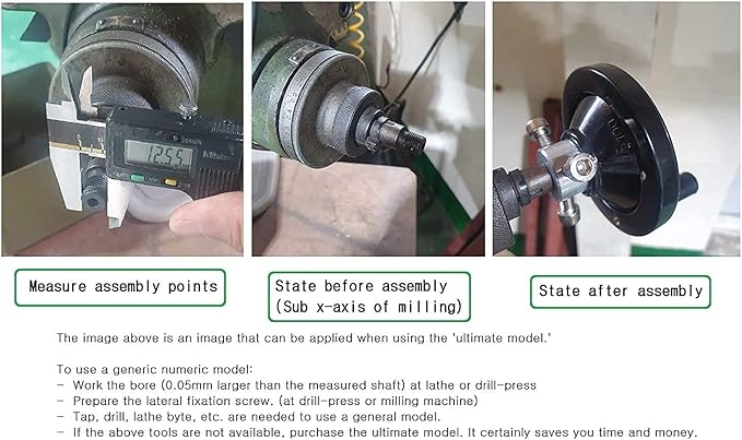 The Ultimate Handwheel | 0.5" or Less Shaft - Out Dia 4" | 2-Type Set Screw and Revolving Knob Handle Included Can be Used Immediately Without Any Pre-Processing Before Use. [Made in Korea]