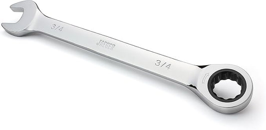 Jaeger 3/4 Inch Ratcheting Wrench with Upgraded 4째 Precision and Hardened, Polished Steel for Projects with Tight Spaces