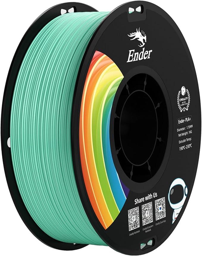 Creality PLA Filament 1.75mm, Upgrade PLA+ Filament Strong Toughness No-Tangling Vacuum Packaging 3D Printing Filament Fit Most FDM 3D Printers, 1kg Spool, Accuracy +/- 0.02mm, Jade Green
