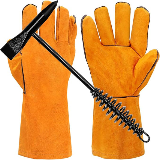 Keadic Welding Slag Removal Tool Set - Includes Chipping Hammer and Gloves for Splatter Removal, Rust Cleaning
