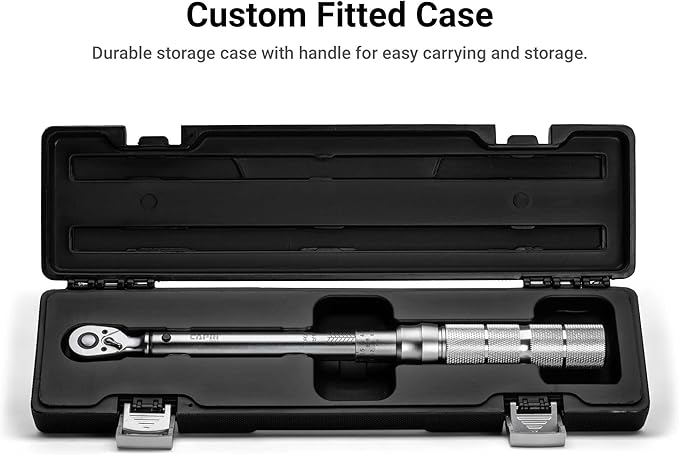Capri Tools 31202 30-150 Foot Pound Industrial Torque Wrench, 1/2" Drive, Matte Chrome