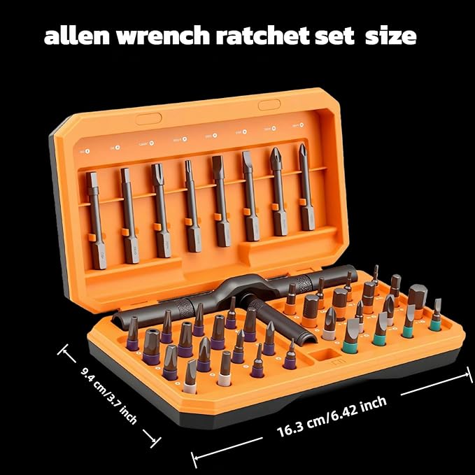42 piece magnetic screw set, portable screwdriver set, DIY multi head ratchet screwdriver set maintenance tool, suitable for computers, glasses, bicycles, doorbells, furniture (black)