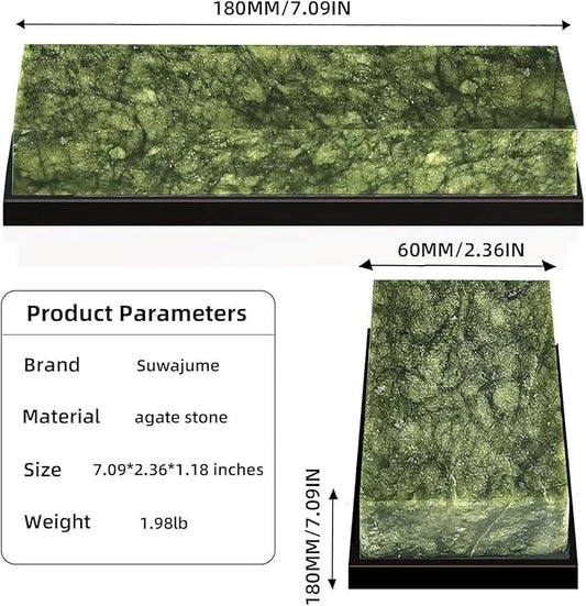 Knife Sharpening Stone Set,10000 Grit Whetstone Final Fine Polishing Natural Green Honing Oilstone for Knives Tools,Cutting Tools