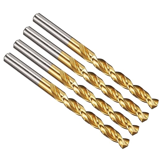 PATIKIL 8mm Drill Bit, M42 8% Cobalt High-Speed Steel Jobber Straight Shank 135° Titanium Nitride (TiN) Coated for Hard Metal Stainless Steel - 4 Pack