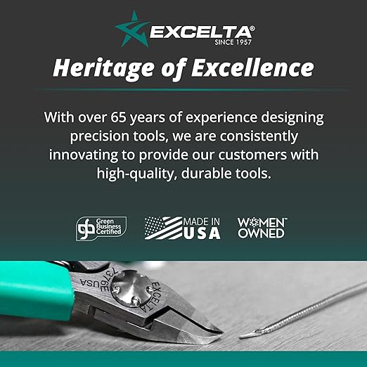 Excelta Mini Precision Tweezers, Straight Tapered Ultra Fine Point, Ideal for Handling Extremely Fine Parts, 3" Length, Professional