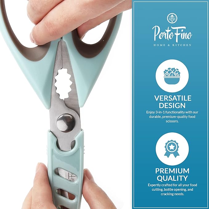 Kitchen Scissors for Food - Heavy Duty Stainless Steel Shears - All Purpose Utility Shears - Cooking Scissors for Meat, Chicken, Fish, Vegetables, Herbs - Kitchen Gadget