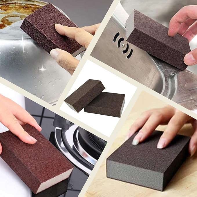 Sanding Sponge, 120 Grit Assortment Sanding Block, Wet and Dry Dual-use Sander Sponges for Drywall Metal, Sandpaper Sponge for Wood, Washable and Reusable