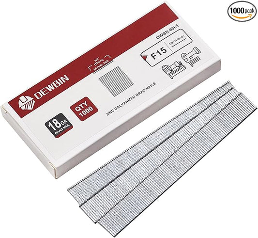 18 Gauge Brad Nails, 1000 Counts 5/8-inch 18 GA Brad Nails, Galvanized Nails for Nail Gun, Finishing Nail Gun Nails for Pneumatic, Electric Brad Nailer Gun