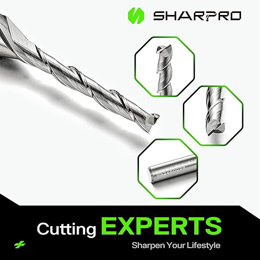 Extra Long 1/8 Router Bit 1/4 Shank, Spiral Upcut Router Bits 1/4 Inch Shank 1/8 Inch Cutting Dia. 1 CL. 3'' OVL. Carbide CNC Router Bit, Ideal for Wood Inlay, Plunge Plastic 3PCS