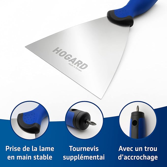 HOGARD 4" Putty Knife | The Best Joint Knife for your Drywall Tools | Made of Stainless Steel | Perfect Spackle Knife or Pocket Metal Paint Scraper.
