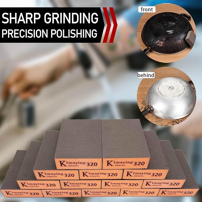 Sanding Sponge, 320 Grit Assortment Sanding Block, Wet and Dry Dual-use Sander Sponges for Drywall Metal, Sandpaper Sponge for Wood, Washable and Reusable, 20 Pack