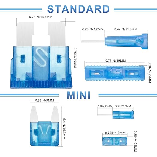 1200PCS Car Fuses Assortment Kit, 520PCS Standard Fuse Kit + 680PCS Mini Fuses + 2 Pullers for Auto/RV/Truck/Motorcycle (2A 3A 5A 7.5A 10A 15A 20A 25A 30A 35A 40A)