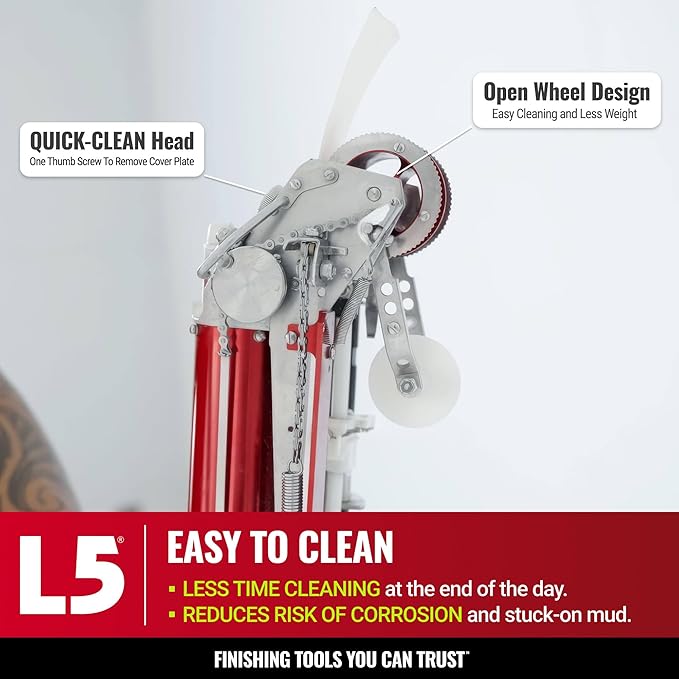 LEVEL5 Automatic Drywall Taper | Fast Taping of Flats & Butt Joints | Quick-Clean Head | Precision Machined Aluminum & Stainless | Sheetrock Gyprock Wallboard | 4-760