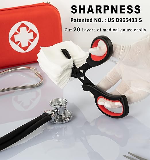 MEUUT 2 Pack Trauma Shears Patented Bandage Scissors - Medical Supplies with 8 inch Heavy Duty Medical Scissors for EMT Workers Nurses
