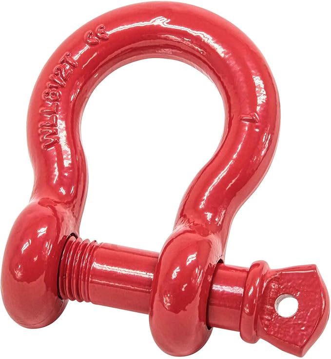 Mytee Products 1" Anchor Shackle Forged Carbon Steel w/ Alloy Screw Pin Load Limit #8.50 Tons (17,000 lbs)Double Rust Protection Heavy Duty D Ring Shackle for Towing, Rigging & Vehicle Recovery 2 Pack