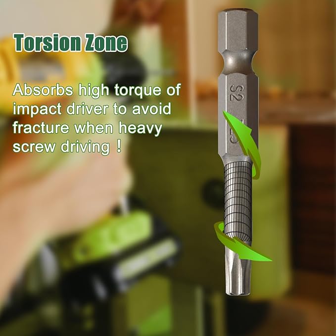T25 Impact Screwdriver Bit Set, 10 Pieces 2?쒾2 Steel Magnetic #25 Torx Tips Power Driver Bit Set with Organizer Case