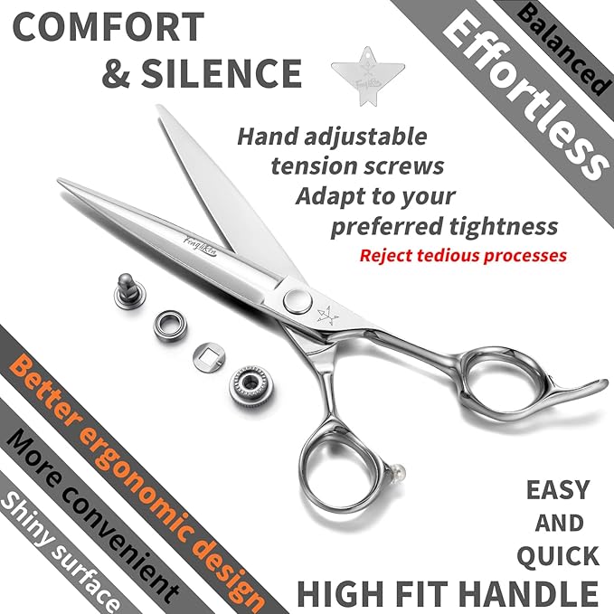 High-end Professional Extremely Very Sharp Barber Hair Cutting Scissors Hairdresser Shears For Hair 6.75 Inch Haircut Scissor Made Of Stainless Steel For Hairdressing Salon and Home Use
