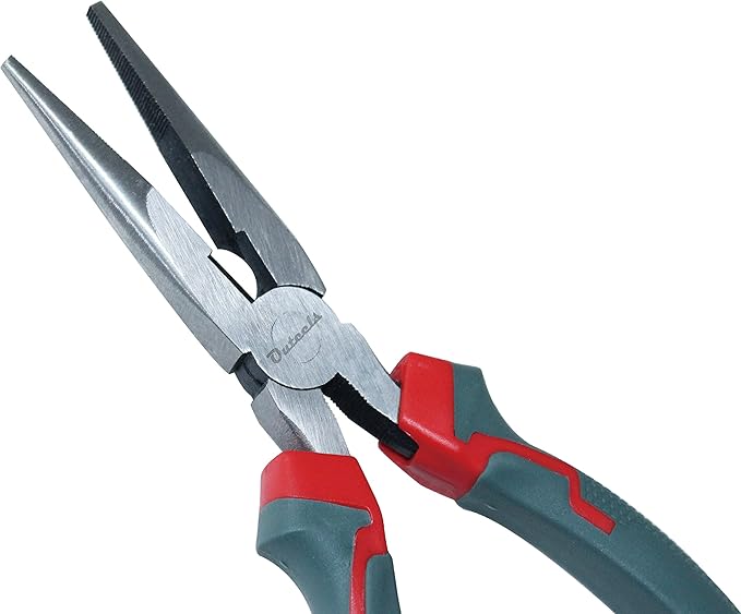 Long Nose Pliers 8 inch - Precision Needle Nose Pliers with Wire Cutters - Pack 1