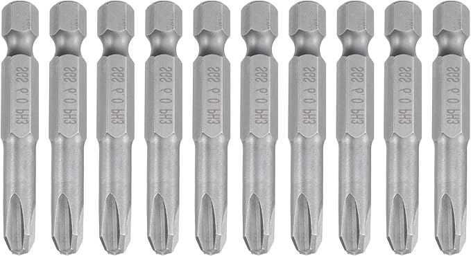 10 Pcs Magnetic Phillips Screwdriver Bit PH3 1/4" Hex Shank 50mm Long 6mm Rod