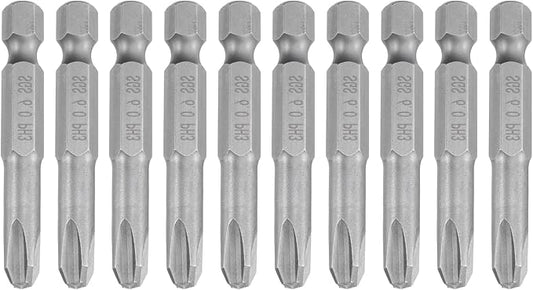 10 Pcs Magnetic Phillips Screwdriver Bit PH3 1/4" Hex Shank 50mm Long 6mm Rod