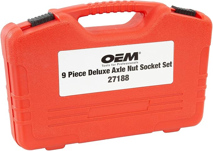 OEMTOOLS 27188 Deluxe 6 Pt. Axle Nut Socket Set, 9Piece
