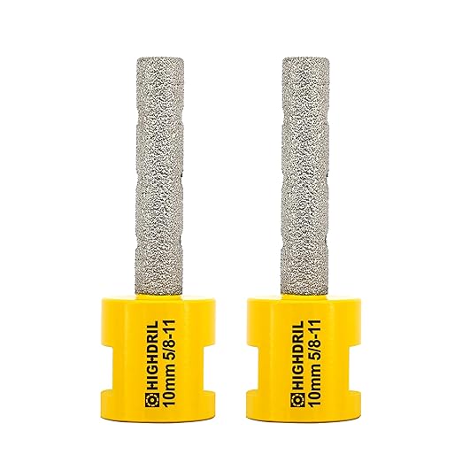 Diamond Milling Bit for Enlarging and Shaping Hole,HIGHDRIL 2pcs Diameter 10MM (3/8") Dry Drilling Core Bit for Porcelain,Hard Ceramic,Granite and Marble