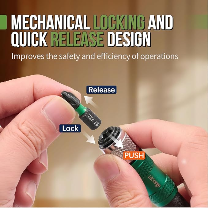 11PCS 90mm Universal Magnetic Pivoting Impact Screwdriver Drill Bit Holder, Mechanical locking And Quick Release Design, 1/4 Hex Shank, With 10 x 25mm Bit Fit for Swivel Drill Bit Extender
