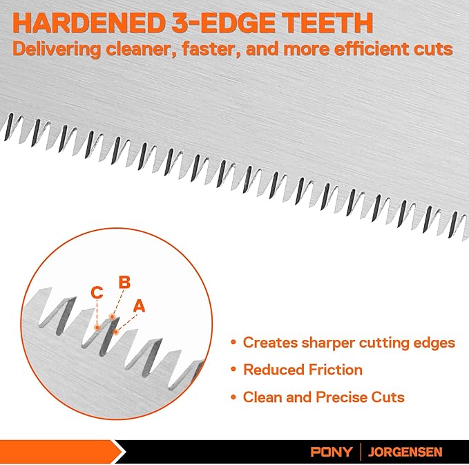 JORGENSEN Japanese Flush Cut Saw, 5 Inch Beech Handle Pull Saw, SK5 Flexible Double Edge Blade, 18/25 TPI Japanese Handsaw for Hardwood & Softwood Woodworking, Cutting, Trim Flush