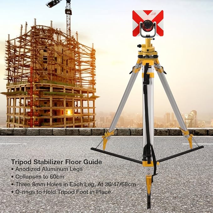 Tripod Stabilizer Floor Guide Foldable Light Weight Leveling Kit with Static Stabilizer Tool, TSFG02 Tripod 23.6" Stabilizer Triangle Strut (1 Piece)
