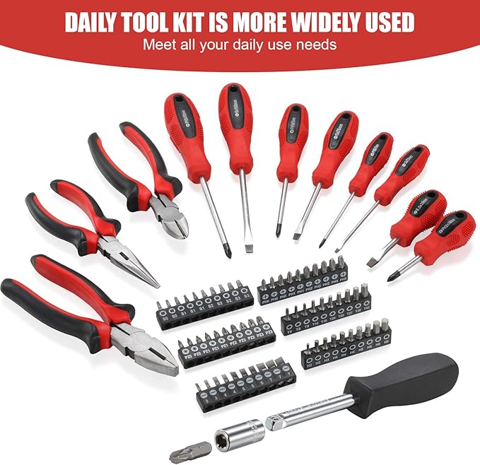 ARUCMIN 438-Piece Mechanics Tool Set with 3-Drawer Heavy Duty Metal Box Repair Tool Kit -02
