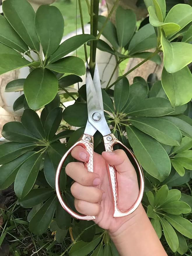 All purpose scissors heavy duty - for kitchen, office, home use, multipurpose Industrial grade scissors (rose gold)