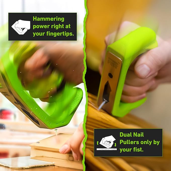 Hammer Fist Adaptive Multi Tool, Ergonomic & Lightweight Hammer with 3 Strike Angles, Built-in Hex Drive, Nail Puller, Bottle Opener & Ruler, Ideal for Tight Spaces, DIY Projects & Father?셲 Day Gifts