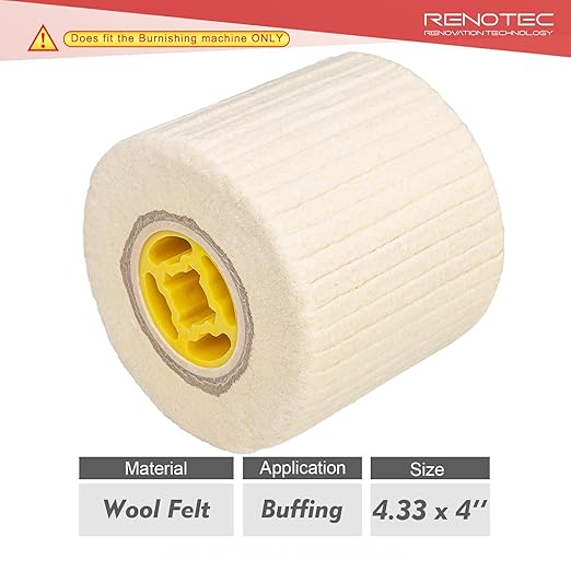 Wool Felt Polishing Wheel, 4.33" x 4", 110x100mm, for Burnishing Polishing Machine