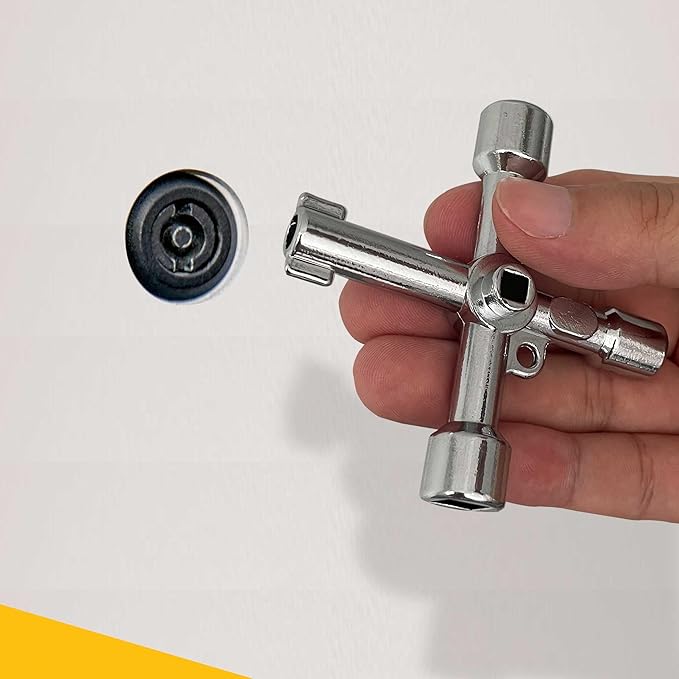 4 in 1 Meter Box Key Gas Key Utility Key, for mail box, elevator, electrical cupboard box, train door, water meter valve,(Silver)