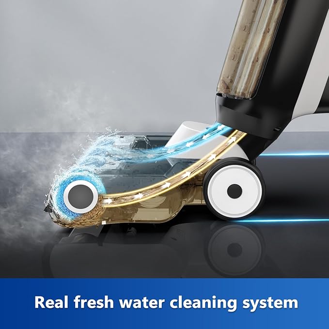 4-in-1 Steam Vacuum Mop - High-Performance Wet Dry Floor Cleaner for Hardwood Floors Carpets, 212째F Steam for Tough Stains, Self-Cleaning LED Display