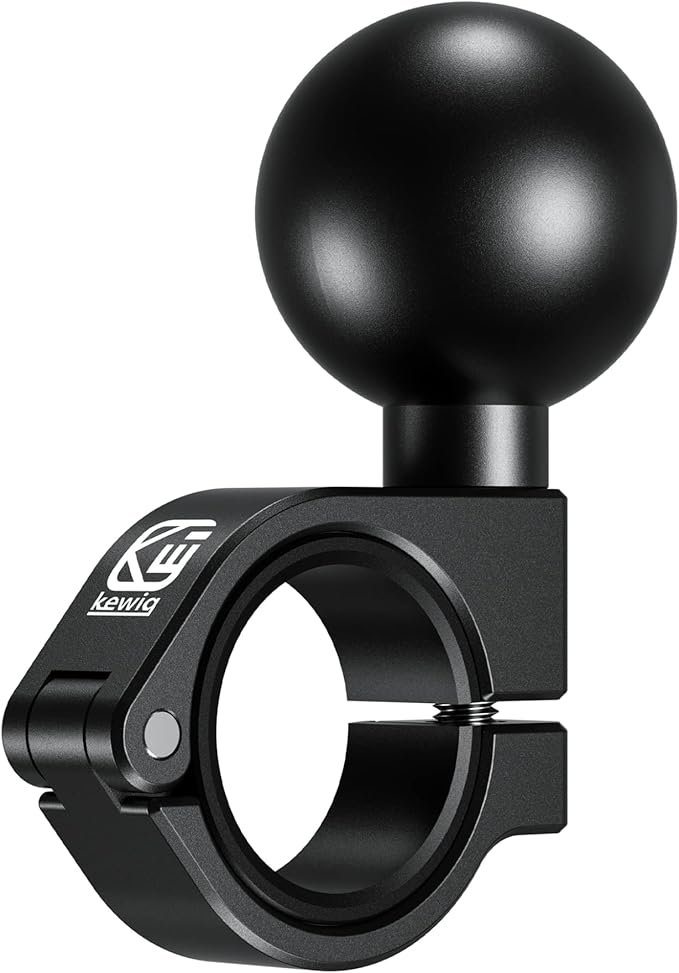 BRCOVAN 1.5'' Ball Mount, Aluminum Alloy Handlebar Clamp Base, Fit for Round Rails 0.875'' / 1'' / 1.125'' / 1.26'' in Diameter, Compatible with RAM Mounts C Size 1.5 Inches Ball Double Socket Arm