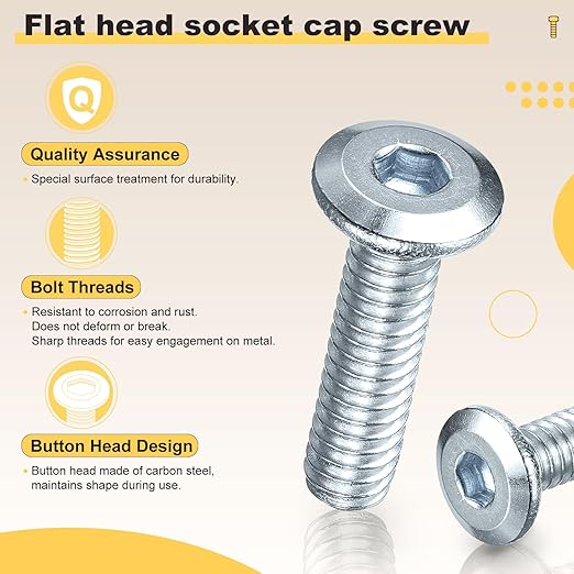 METALLIXITY Furniture Crib Screws Replacement Set with Wrench(M6-1x20mm) 200Pcs, Galvanization Connector Bolts M6 Screw Barrel Nuts Binding Screws, for Chair Cabinet Bed, Silver