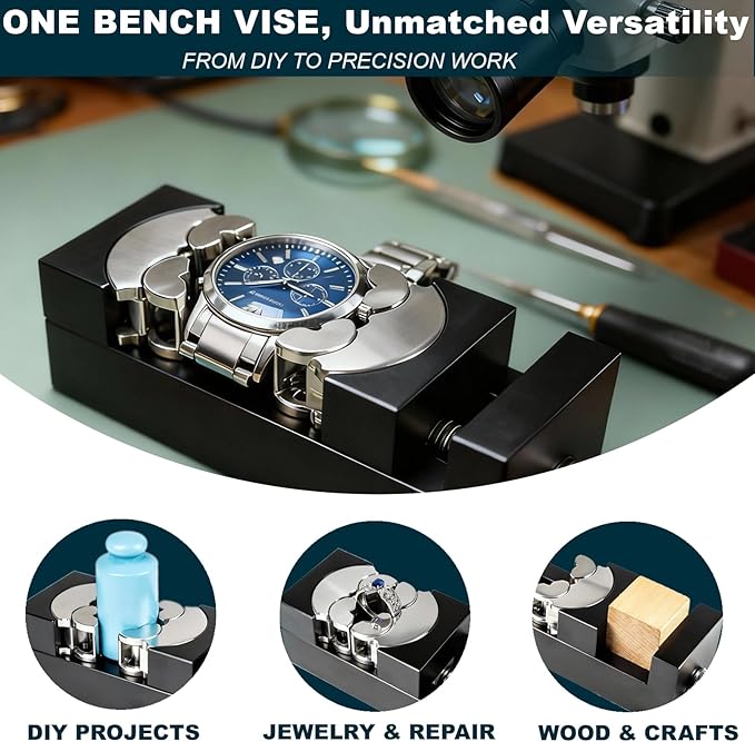 ARKNOAH Heavy Duty Multi-Material Workbench Vise - Universal Clamping for Wood, Plastic, Metal & Irregular Objects, Drill Press Vise for DIY Projects, Model Building, Repair
